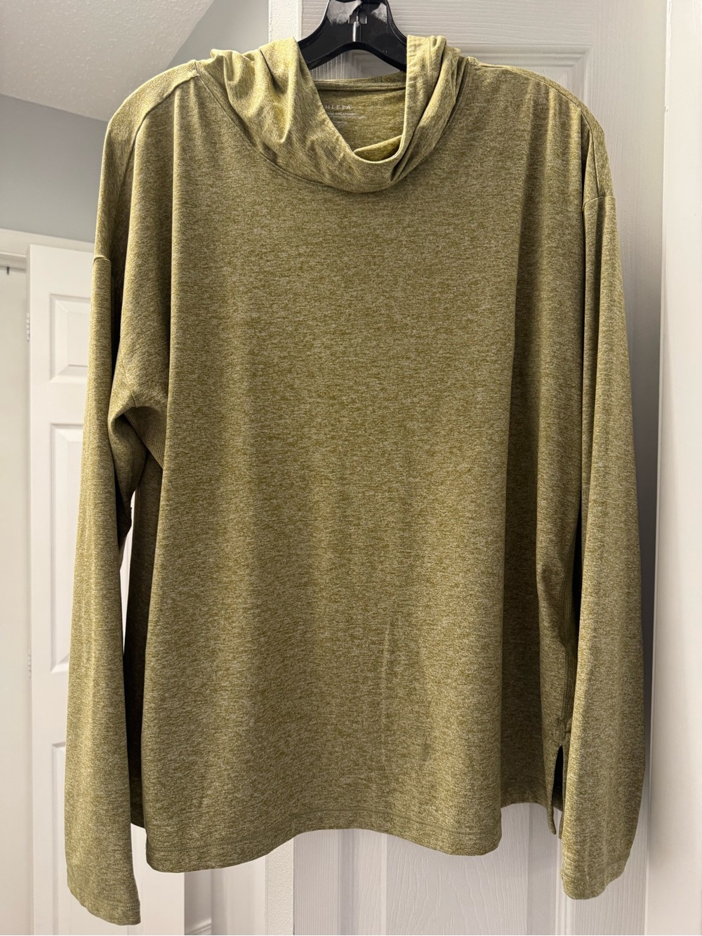 Athleta lightweight Olive Green marked Hooded Long Sleeve Top